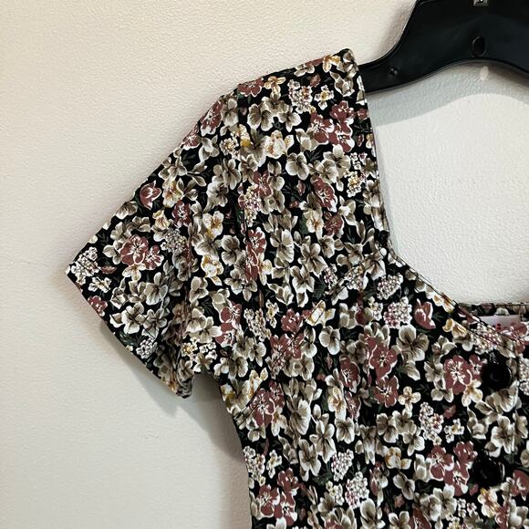 Vintage 80s Energie Bi Currants Floral Button Front Romper Size Small - Picture 3 of 10